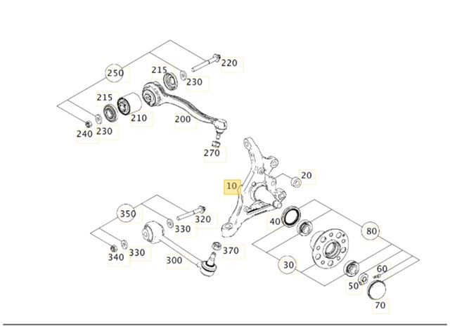 A2043320101 MERCEDES Цапфа передняя левая купить в Винница