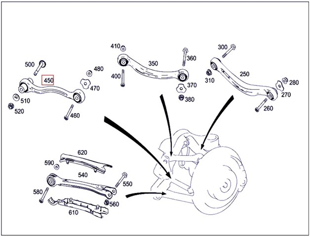 A2043500553 MERCEDES Рычаг задней подвески поперечный левый купить в Тернополь