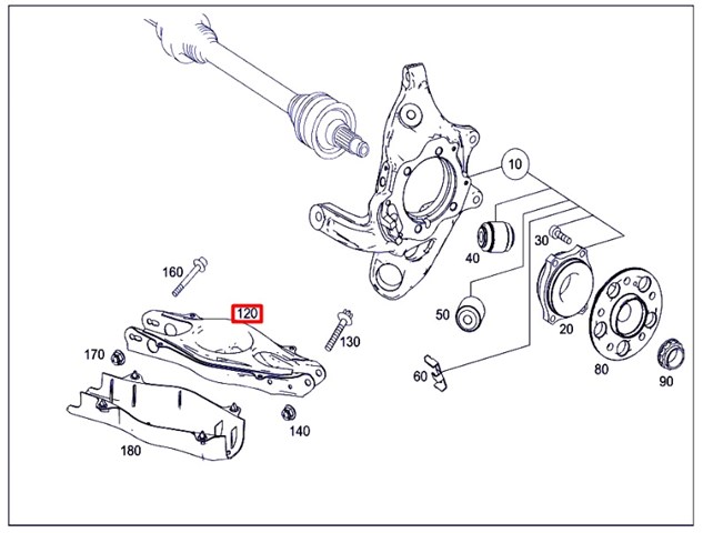 MERCEDES A2043503506 Рычаг задней подвески нижний левый/правый в наличии Львов