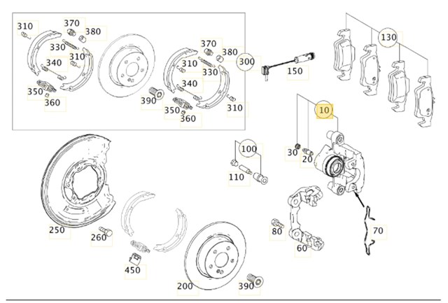 MERCEDES A2044230181 Суппорт тормозной задний левый в наличии Одесса