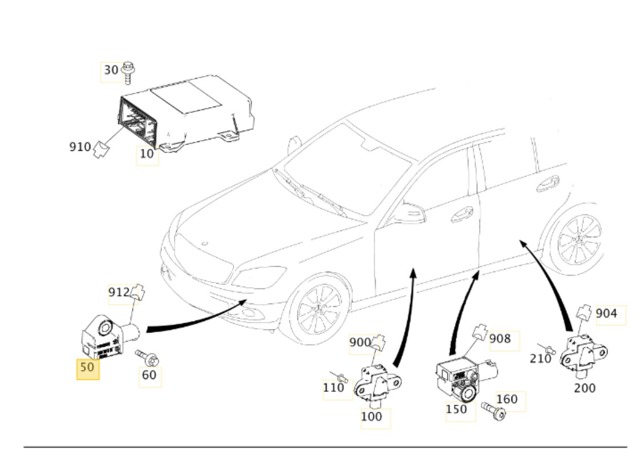 A2048201985 MERCEDES Модуль-процессор управления подушкой безопасности (ЭБУ AIRBAG) купить в Павлоград