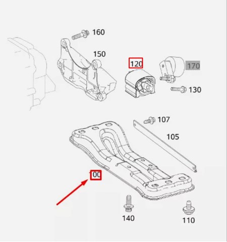 2132401302 MERCEDES Балка крепления коробки передач купить в Полтава