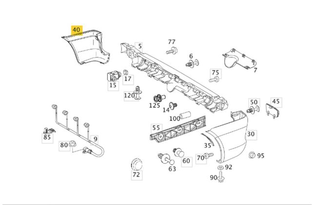 Клык заднего бампера правый A6398801371 MERCEDES