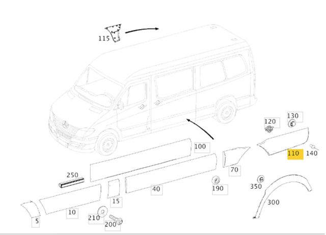 Молдинг крыла заднего правого A9066902882 MERCEDES