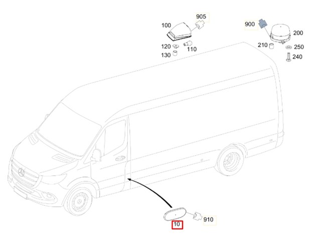 A9109067700 MERCEDES Габарит боковой (фургон) купить в Ирпень