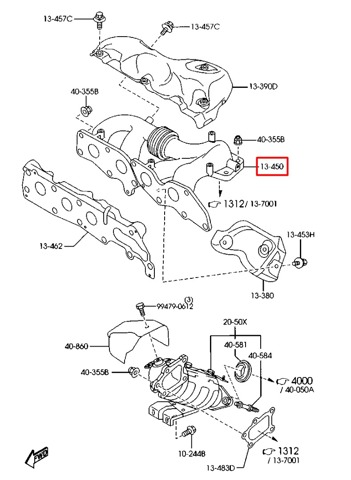 L3K913450 MAZDA Выпускной коллектор купить в Кривой Рог