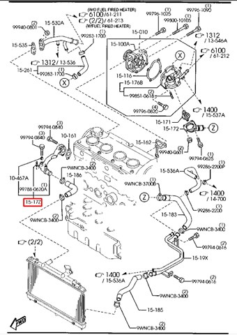 RF7J1517Z MAZDA Шланг (патрубок) радиатора охлаждения верхний купить в Кривой Рог