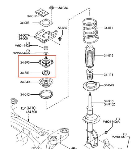 MAZDA TD1134380 Опора амортизатора переднего в наличии Ирпень