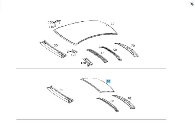 Крыша кабины (кузова) A1176570109 MERCEDES