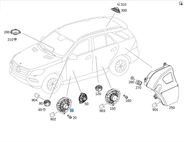Динамик передней двери A1668202002 MERCEDES