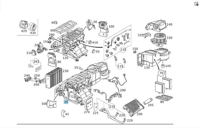Корпус печки в сборе A2098300162 MERCEDES