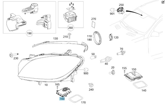 Модуль управления светом фар A2189007306 MERCEDES