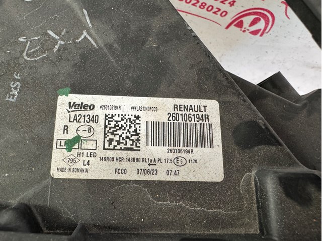 260106194R RENAULT Правая фара купить в Ирпень