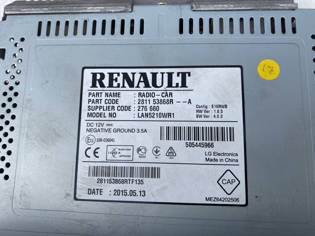 RENAULT 281153868R Дисплей многофункциональный в наличии Киев