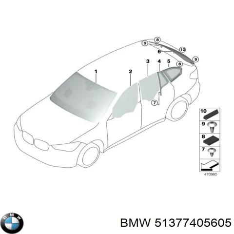 Задняя форточка левая 51377405605 BMW