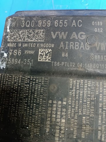 Модуль-процессор управления подушкой безопасности (ЭБУ AIRBAG) 3Q0959655AC VAG