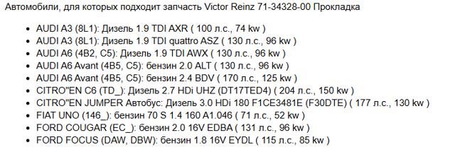 713432800 VICTOR REINZ Прокладка клапанной крышки двигателя купить в Запорожье