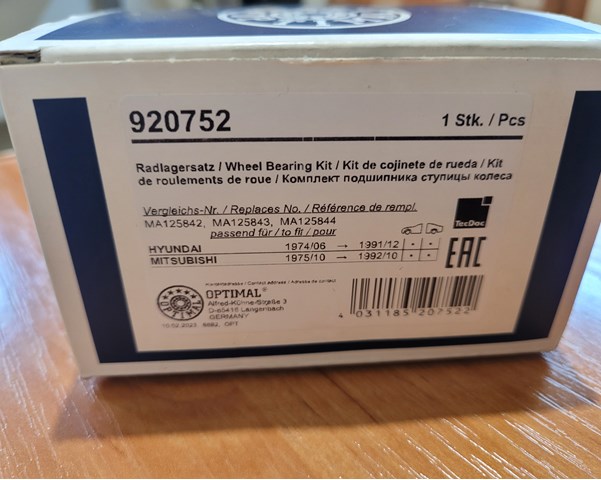 OPTIMAL 920752 Подшипник ступицы задней в наличии Кривой Рог
