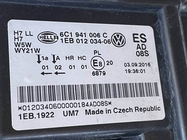 VAG 6C1941006C Фара правая в наличии Запорожье