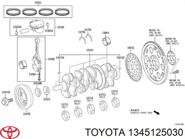 1345125030 TOYOTA Маховик двигателя купить в Львов