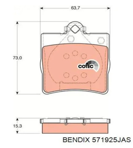 BENDIX 571925JAS Задние тормозные колодки в наличии Львов