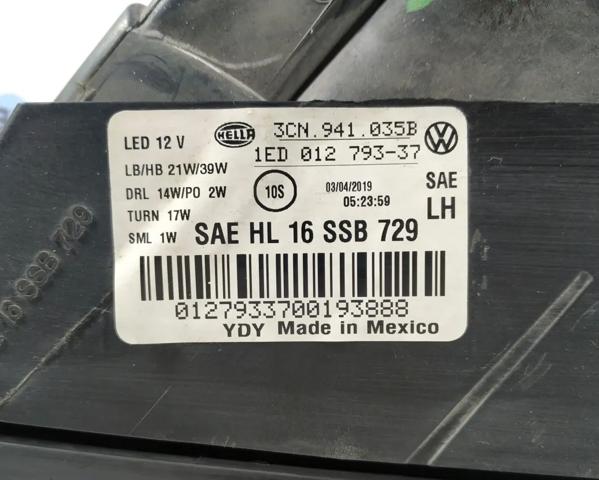 Фара основная левая 3CN941035B VAG