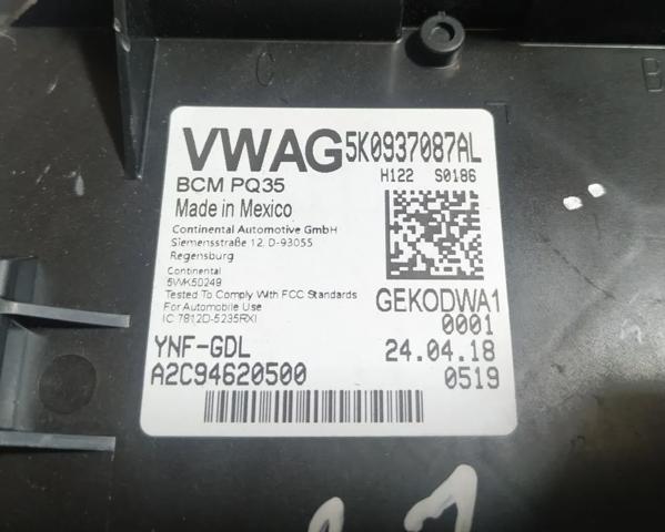 Блок управления систем комфорта 5K0937087AL VAG
