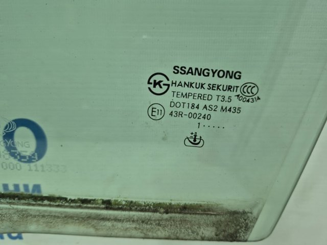 7237634020 SSANG YONG Стекло двери передней левой купить в Каменское
