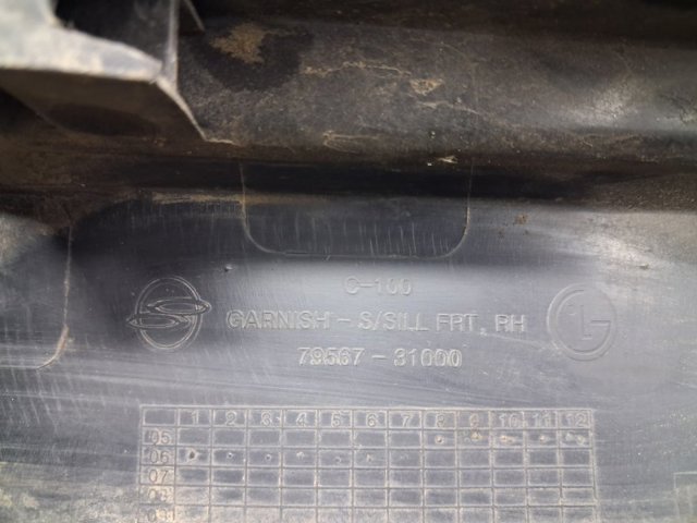 Накладка (молдинг) порога наружная передняя правая 7956631000ABT SSANG YONG