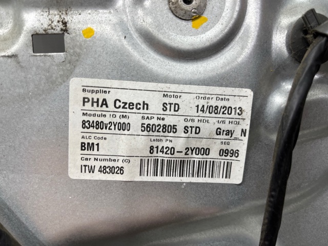HYUNDAI 834022Y000 Механизм стеклоподъемника двери задней правой в наличии Полтава