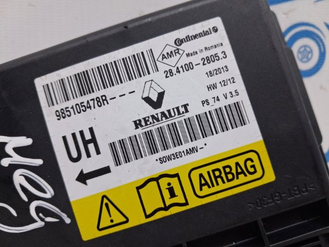 985105478R RENAULT Модуль-процессор управления подушкой безопасности (ЭБУ AIRBAG) купить в Винница