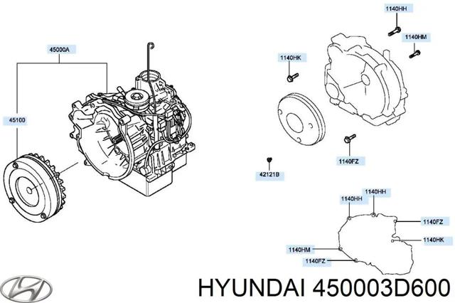 Коробка передач автомат 450003D600 HYUNDAI