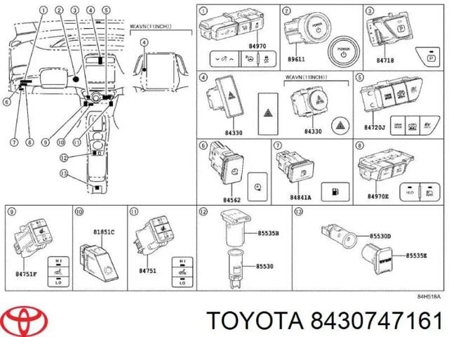 Кольцо подушки безопасности 8430747161 TOYOTA