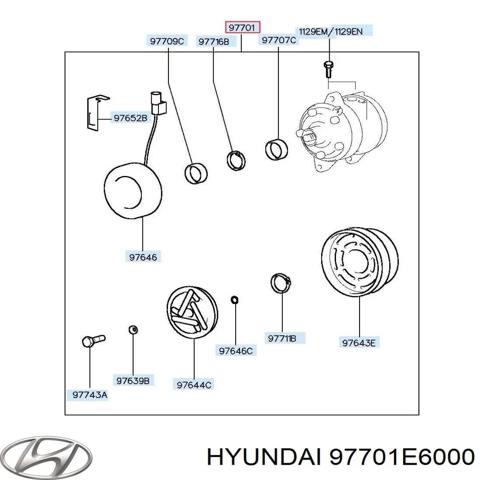 Компрессор системы кондиционирования 97701E6000 HYUNDAI