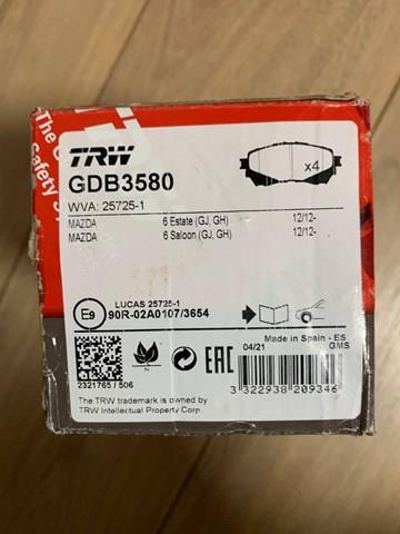 GDB3580 TRW Передние тормозные колодки купить в Кривой Рог
