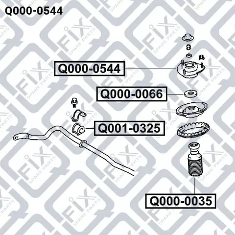 Q-FIX Q0000544 Опора переднего амортизатора в наличии Украина