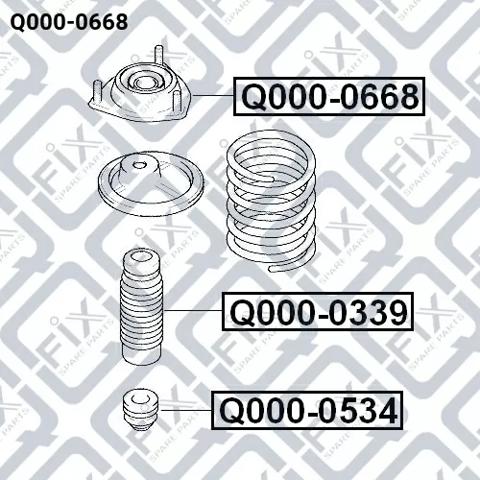 Q0000668 Q-FIX Опора переднего амортизатора купить в Львов