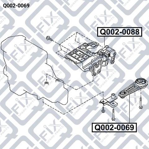 Q0020069 Q-FIX Подушка (опора) двигателя левая нижняя купить в Каменское