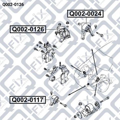 Правая опора ДВС Q0020126 Q-FIX