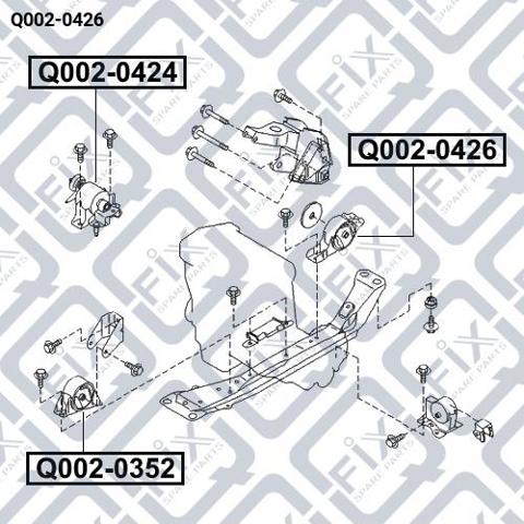 Q-FIX Q0020426 Подушка (опора) двигателя задняя в наличии Ровно