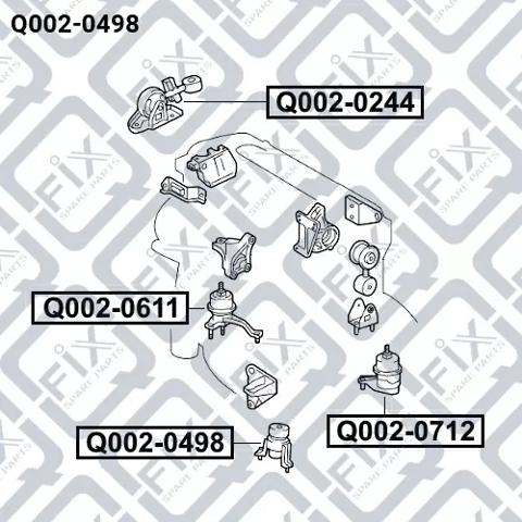 Q0020498 Q-FIX Подушка (опора) двигателя передняя купить в Хмельницкий