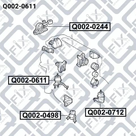 Q-FIX Q0020611 Подушка (опора) двигателя правая в наличии Ровно