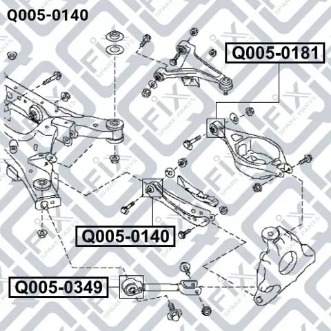 Q-FIX Q0050140 Сайлентблок заднего нижнего рычага в наличии Ровно