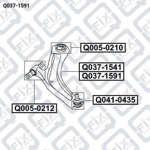 Q0371591 Q-FIX Рычаг передней подвески нижний левый купить в Чернигов
