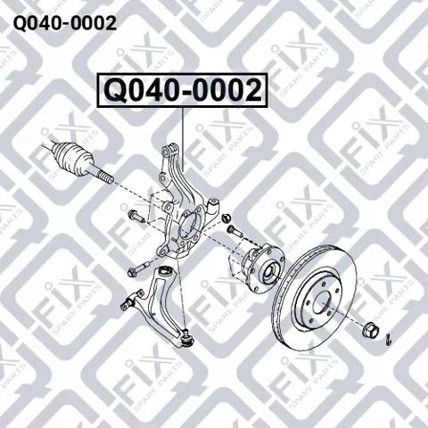 Q0400002 Цапфа (поворотный кулак) передний правый купить Ровно