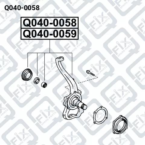 Цапфа (поворотный кулак) передний правый Q0400058 Q-FIX