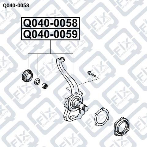 Q0400058 Q-FIX Цапфа (поворотный кулак) передний правый купить в Одесса