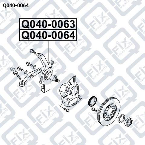 Кулак поворотный передний левый Q0400064 Q-FIX