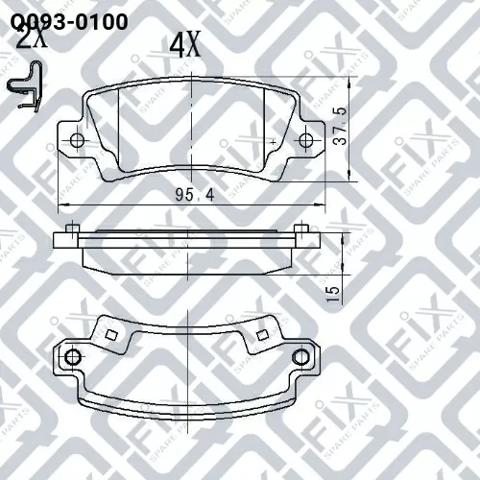 Комплект задних колодок Q0930100 Q-FIX