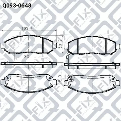 Q0930648 Q-FIX Колодки тормозные передние дисковые купить в Каменское